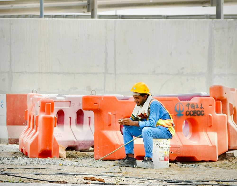 A worker completing onboarding on their phone
