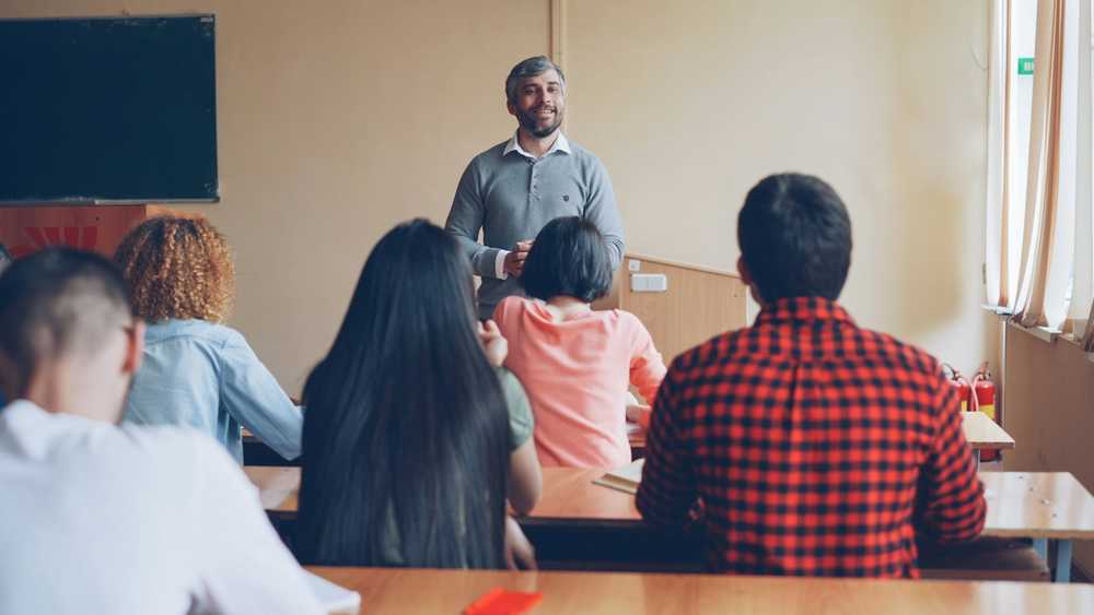 A teacher in a classroom