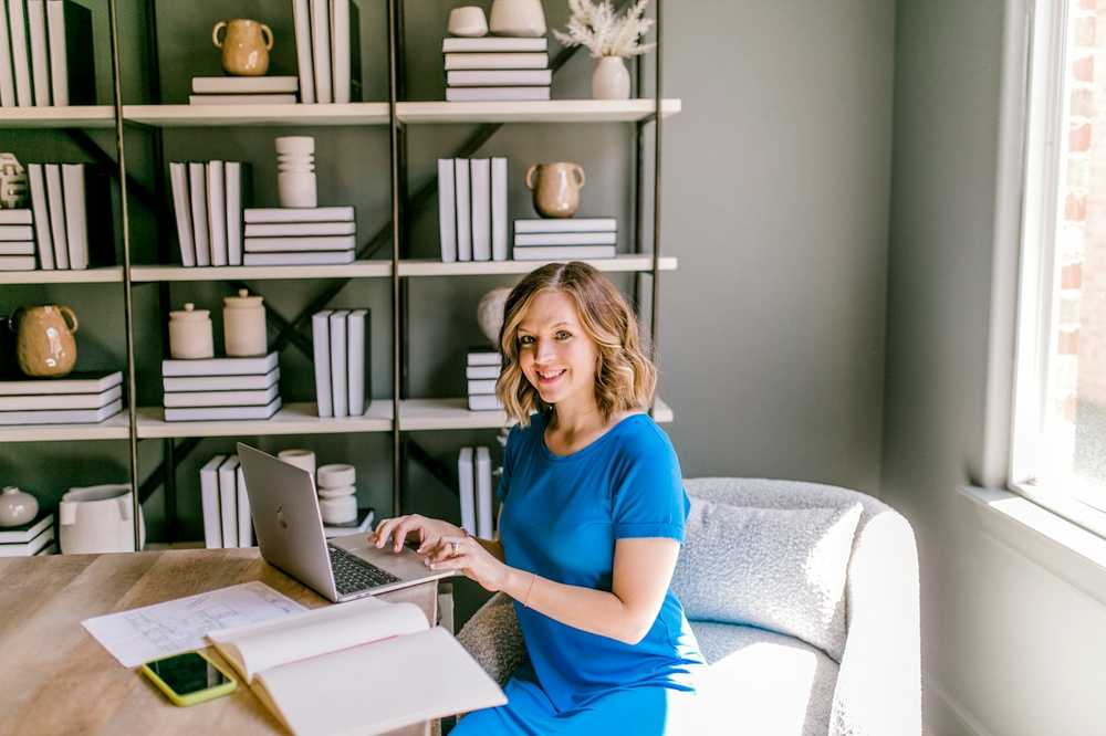A bookkeeper working at a desk